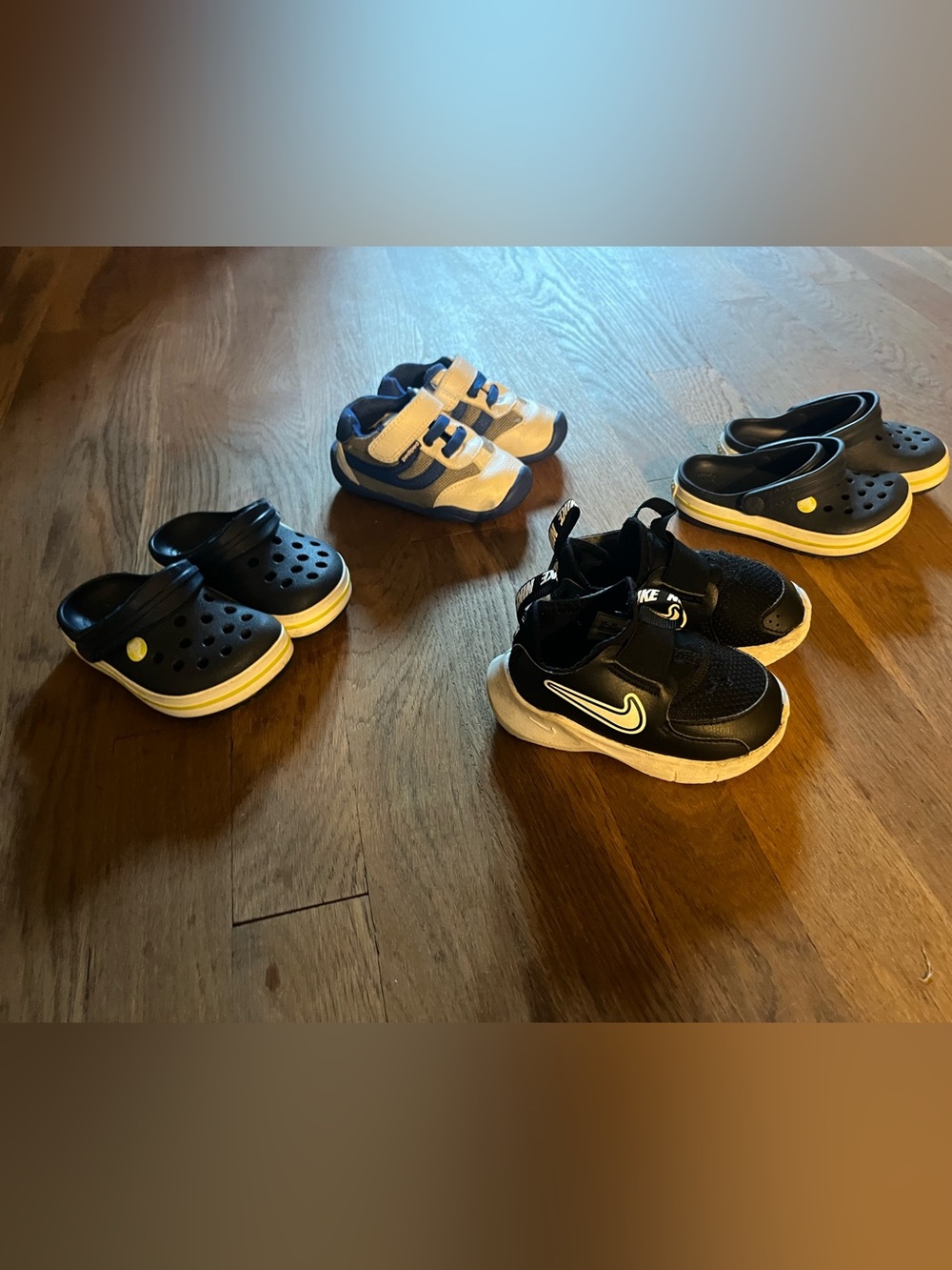 Toddler Boy Shoe Bundle. Nike, Crocs, and Pediped